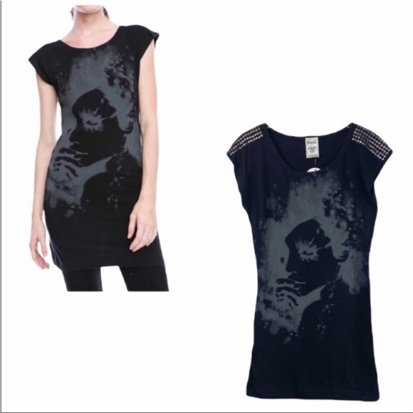 VOCAL studs haunted face tunic top L - Picture 6 of 11